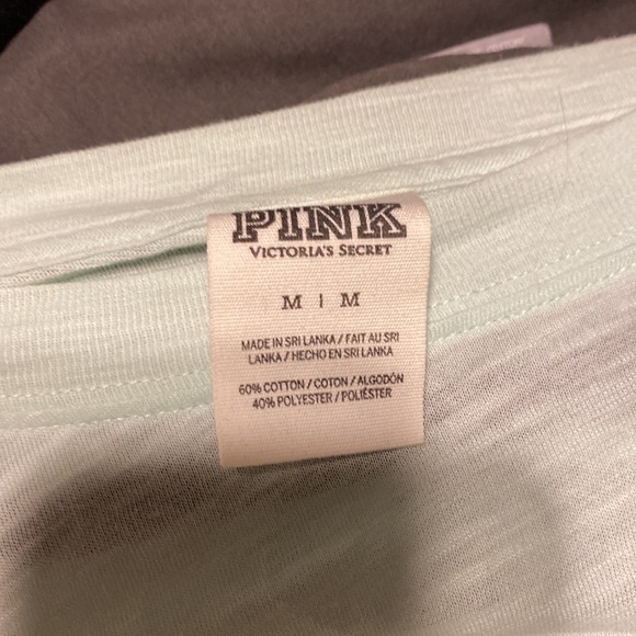 Pink Victoria’s Secret Long sleeve teal shirt Medium *like new* - Picture 5 of 5